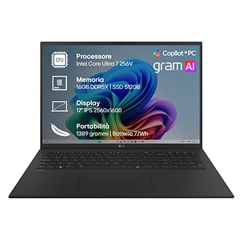 Foto frontale notebook gram 17Z90TL-G.AU75D