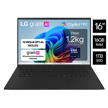 Vista frontale notebook Gram 16Z90TL-G.AU78D
