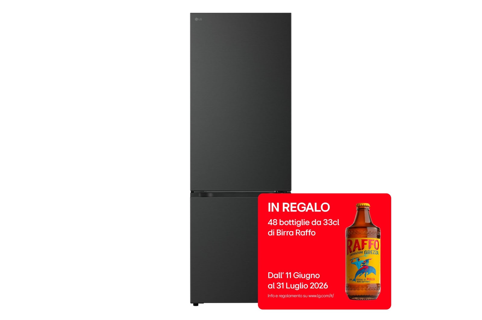 Vista frontale di Frigorifero combinato Fit & Max 70cm | Classe A, 465L | AI Fresh, Wi-Fi, Metal Fresh, Door Cooling, Total No Frost| Black Steel GBBW726AEV