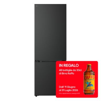 Vista frontale di Frigorifero combinato Fit & Max 70cm | Classe A, 465L | AI Fresh, Wi-Fi, Metal Fresh, Door Cooling, Total No Frost| Black Steel GBBW726AEV