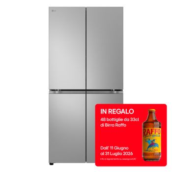 Vista frontale di Frigorifero Multidoor Slim | Classe E, 530L | Wi-Fi, Linear Cooling, Total No frost, Smart Diagnosis | Argento GMB860PYDE