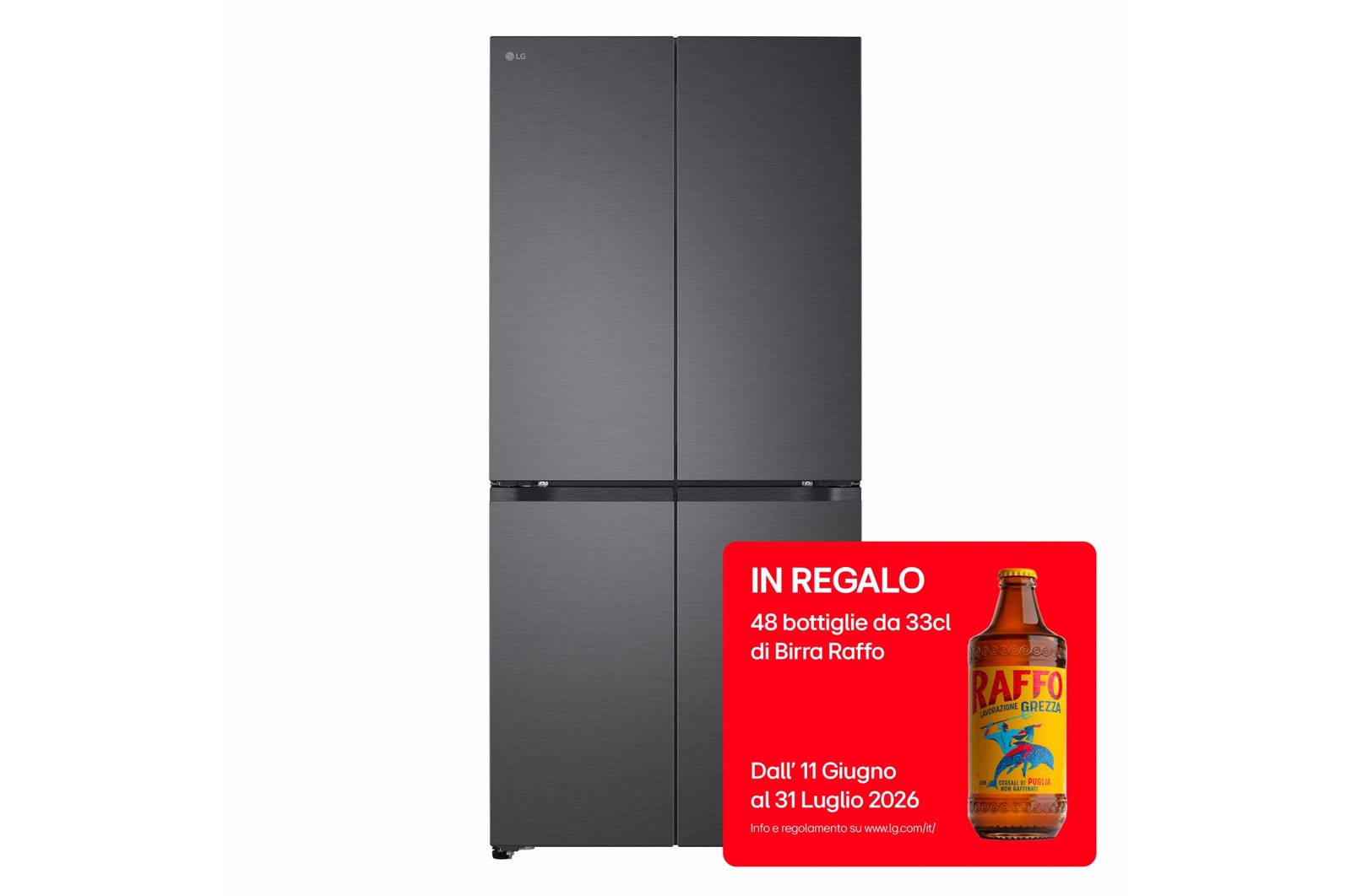 Vista frontale di Frigorifero Multidoor Slim | Classe D, 580L | Wi-Fi, Total No frost | Black GMBS30SDEP