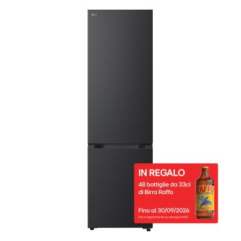 Vista frontale di Frigorifero combinato Fit & Max 60 cm | Classe C, 375L | AI Inverter, Wi-Fi, Metal Fresh, Door Cooling, Total No Frost | Black Steel GBBS726CEV