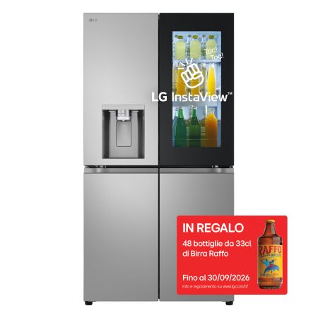 Frigorifero Multidoor InstaView 4 porte | Classe E, 646L | Wi-Fi, Dispenser acqua senza allaccio, Door & Linear Cooling | Prime Silver - GMK961PY5E | LG IT