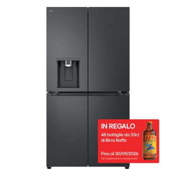 Vista frontale di Frigorifero Multidoor | Classe E, 641L | Wi-Fi, Dispenser UVnano con allaccio, No frost | Nero GML960EVBE