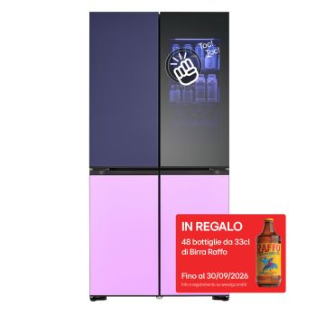 Vista frontale di Frigorifero MoodUP Multidoor InstaView | Classe E, 617L | Porte colorate personalizzabili, Wi-Fi, Linear Cooling, No frost GMV960NNME