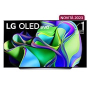 Front view with LG OLED evo and 10 Years World No.1 OLED Emblem on screen.