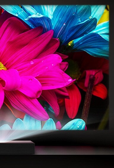 Immagine a colori per confrontare il laser e il LED Wheel-less di LG con il proiettore LCD convenzionale