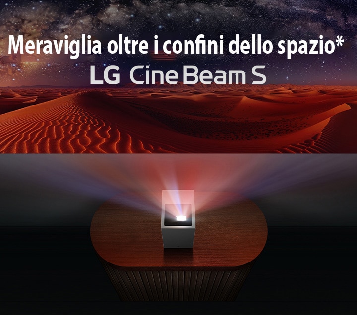 LG CineBeam proietta un’immagine del deserto.