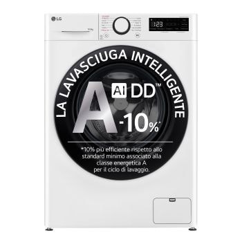 Foto frontale della lavasciuga LG D4R3009NSWB