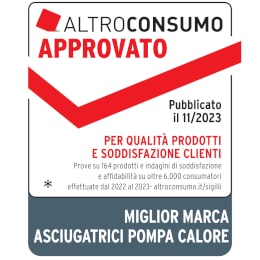 Sigillo Altroconsumo Miglior marca asciugatrici