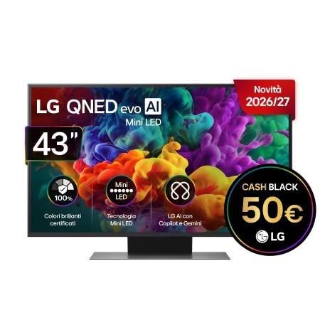 TV 43 pollici LG QNED evo AI MiniLED QNED87B 4K Smart TV 2026 - 43QNED87B6A | LG IT