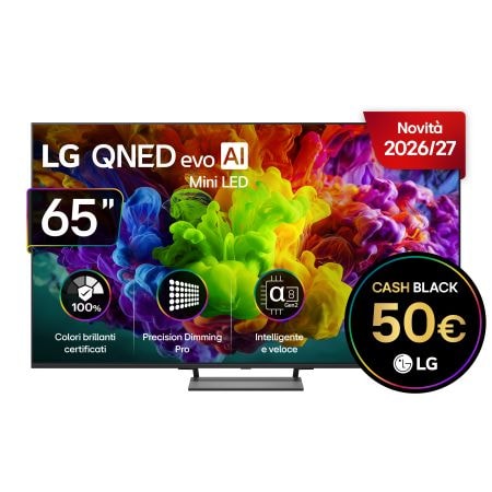 TV 65 pollici LG QNED evo AI MiniLED QNED93B 4K Smart TV 2026 - 65QNED93B6A
