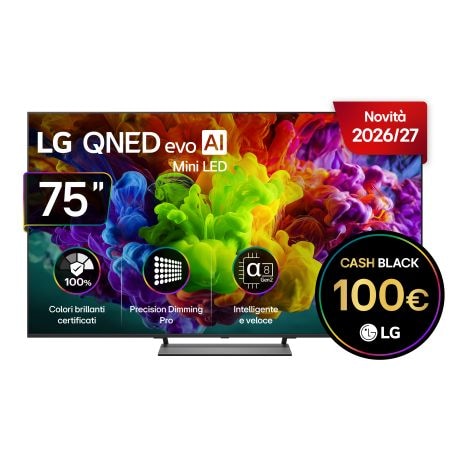 TV 75 pollici LG QNED evo AI MiniLED QNED93B 4K Smart TV 2026 - 75QNED93B6A