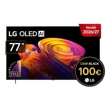 Vista frontale di TV 77 pollici LG OLED AI B6E 4K Smart TV 2026 OLED77B6ELC