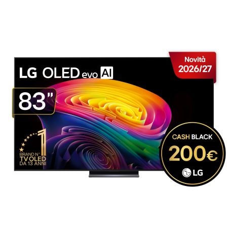 LG OLED evo AI 83'' Serie C6 Pro OLED83C66LB, 4K, Hyper Radiant Color, Precision HDR, Processore α11 Gen3, SMART TV 2026