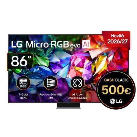 TV 86 pollici LG Micro RGB MRGB96 4K Smart TV 2026 - 86MRGB96B6B | LG IT
