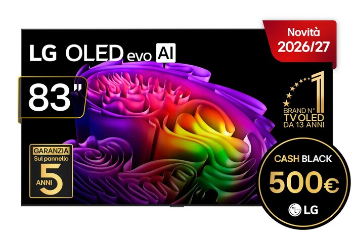 Foto frontale TV OLED83G64LW con cashback