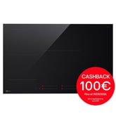 Piano cottura induzione 80cm | Potenza 2,5 ~ 7,4kW | 4 zone, 1 flex, Controlli indipendenti, Wi-Fi | Nero