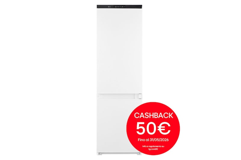 Vista frontale di Frigorifero da incasso | Classe E, 233L | 4 ripiani, Cerniere a scorrimento, Total No Frost, Porte reversibili | Bianco GTFN256SER