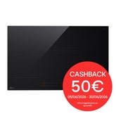 Piano cottura induzione 80cm | Potenza 2,5 ~ 7,4kW | 4 zone, 1 flex, Controlli indipendenti, Wi-Fi | Nero