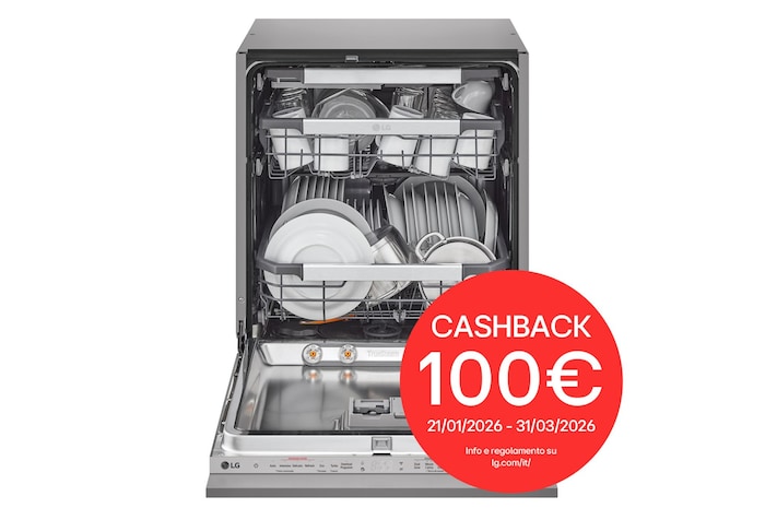 Foto frontale lavastoviglie DB475TXS con bollo cashback 100€