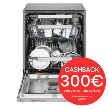 Foto frontale della lavastoviglie LG DB597TXSN con cashback