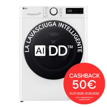 Foto frontale lavasciuga intelligente AIDD D4R5010TSWS