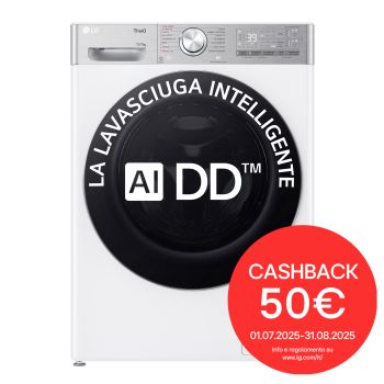 Foto frontale lavasciuga intelligente AIDD D4R9513TPWC