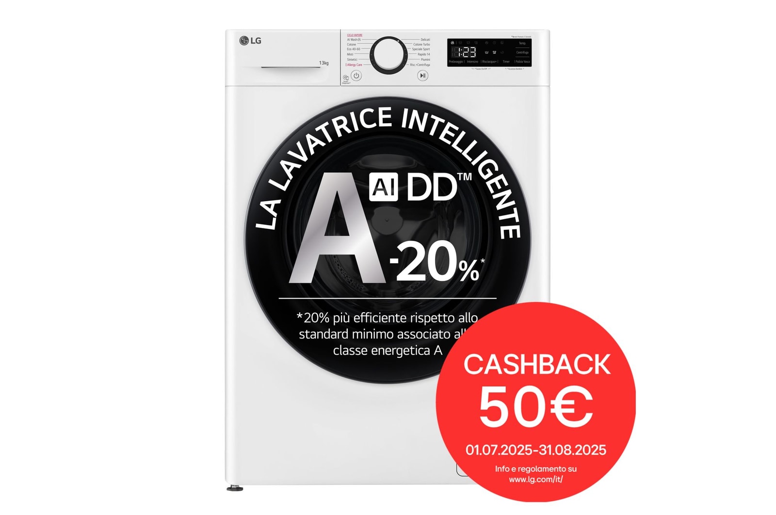 Foto frontale lavatrice intelligente AIDD F4R3013NSWB