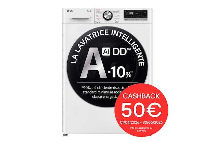 Foto frontale lavatrice F4R7011TSWC con bollo cashback 50€