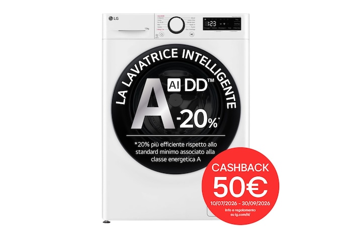 Immagine frontale lavatrice F4R3013NSWB con bollo cashback 50€