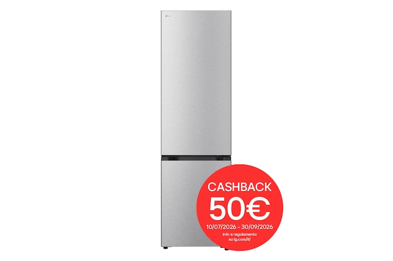 Vista frontale di Frigorifero combinato Fit & Max 60cm, Classe A, 375L, AI Inverter, Metal sorbet GBBS726AMB