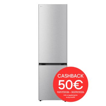 Vista frontale di Frigorifero combinato Fit & Max 60cm, Classe A, 375L, AI Inverter, Metal sorbet GBBS726AMB