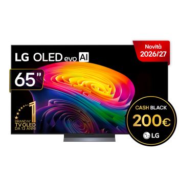Vista frontale di TV 65 pollici LG OLED evo AI C6 Pro 4K Smart TV 2026 OLED65C66LB