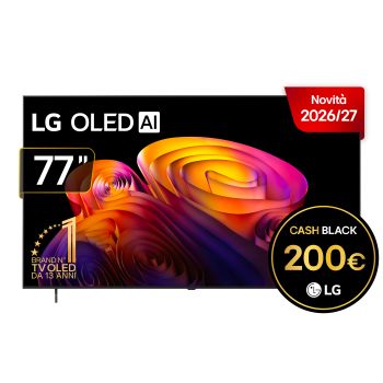 Vista frontale di TV 77 pollici LG OLED AI B6E 4K Smart TV 2026 OLED77B6ELC