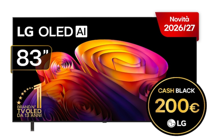 Foto frontale TV OLED83B6ELB 2026 con cashback