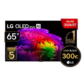 Vista frontale di TV 65 pollici LG OLED evo AI G6S 4K Smart TV 2026 OLED65G66LS