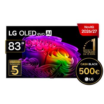 Vista frontale di TV 83 pollici LG OLED evo AI G6 4K Smart TV 2026 OLED83G64LW