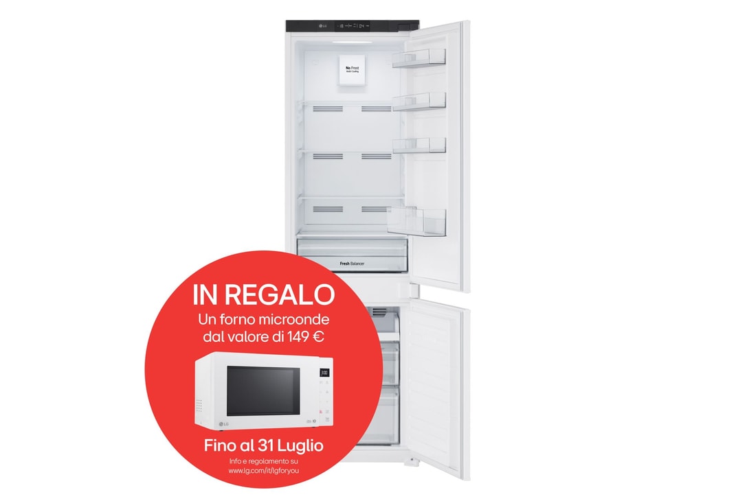 Vista frontale del frigo da incasso GTFN256SER 233L Total no Frost