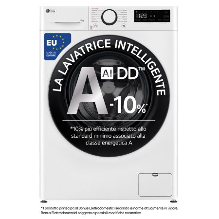 Lavatrice 10kg AI DD™ | Serie R3 Classe A-10% | 1400 giri, Lavaggio a vapore, Allergy Care, Inverter Direct Drive | White - F4R3010NSWB