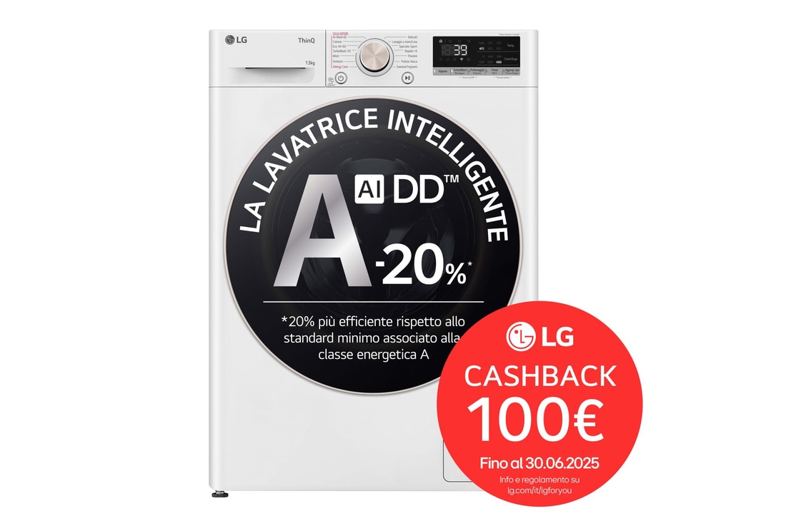 Foto frontale della lavatrice LG F4R7013TSWG