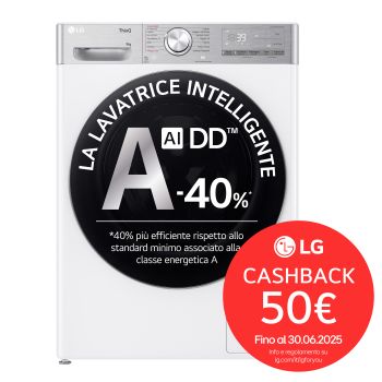 Foto frontale della lavatrice LG F4R9009TPWC