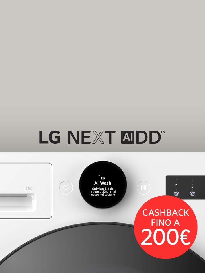 Immagine del dettaglio della lavatrice con il cashback fino a 200€