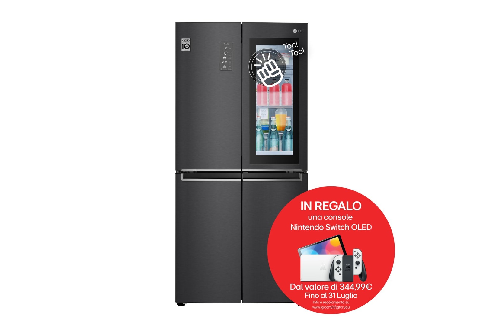 Foto frontale del frigorifero LG GMQ844MC5E