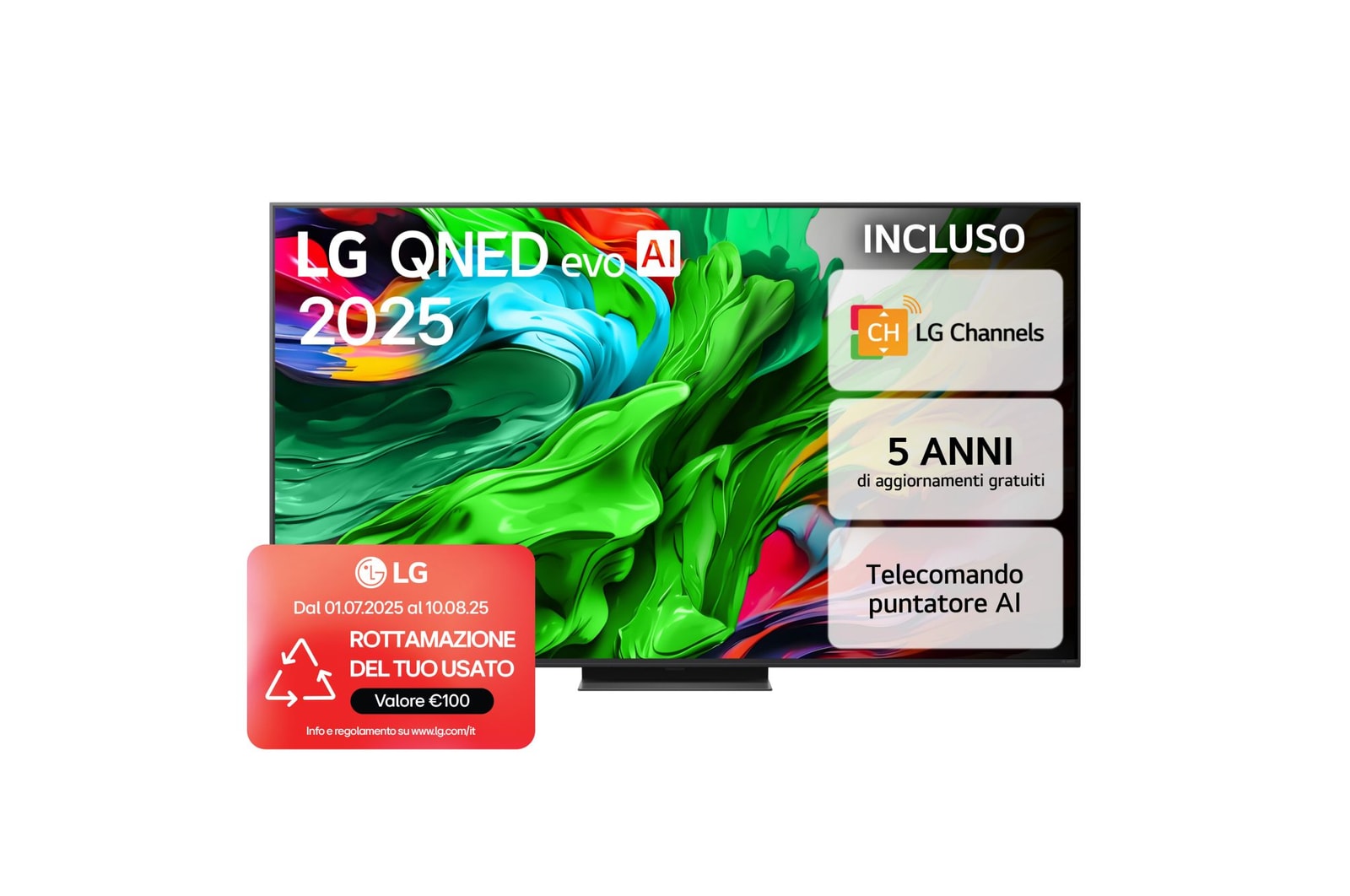 Foto frontale del TV LG QNED evo AI QNED87 75