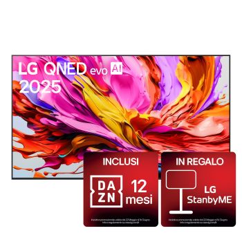 Foto frontale del TV LG QNED evo AI QNED86 100