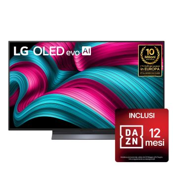Vista frontale di una TV 65 pollici LG OLED evo AI C5 4K Smart TV 2025 OLED65C55LA