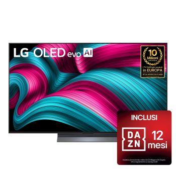 Vista frontale di una TV 65 pollici LG OLED evo AI C5 4K Smart TV 2025 OLED65C55LA