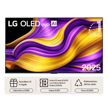 Vista posteriore della Smart TV LG OLED evo AI G5 4K